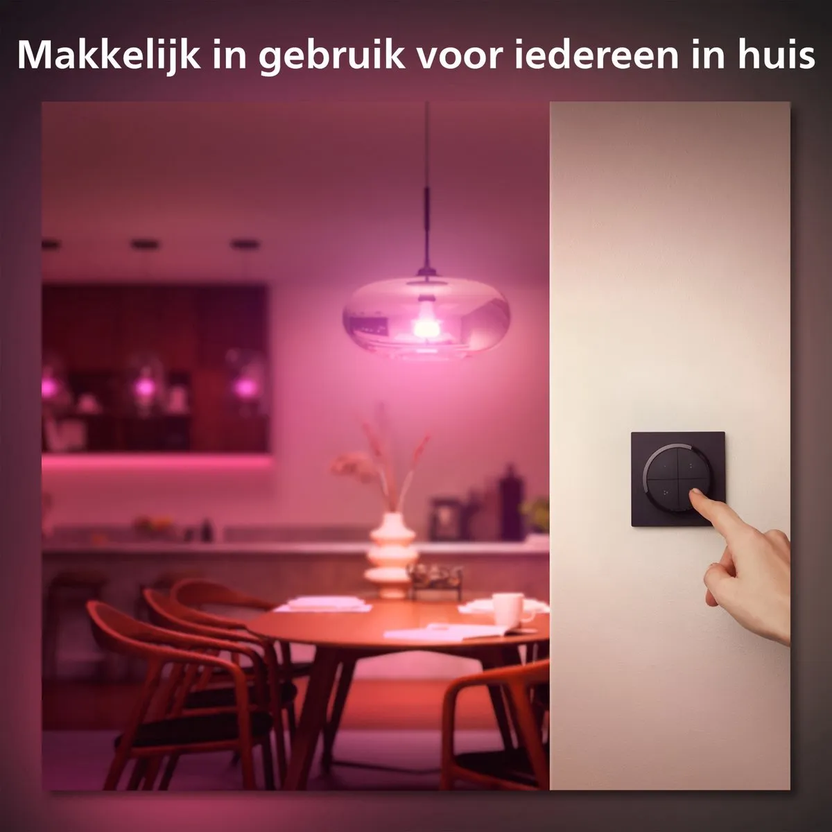Philips Hue Uitbreidingspakket E27 - 4 Stuks Warmwit Mat - Incl. Hue Dial Switch Zwart - afbeelding 6 van 6