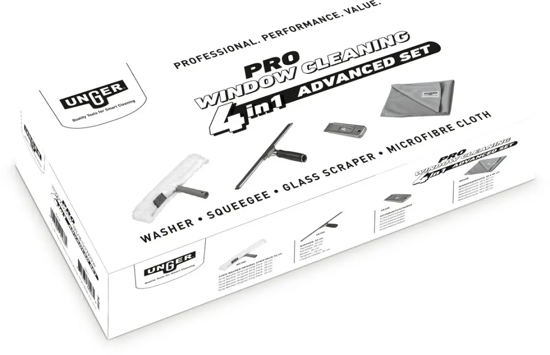 Unger PRO AKG14 Glasreinigingsset 4in1 - Zwart - afbeelding 2 van 2