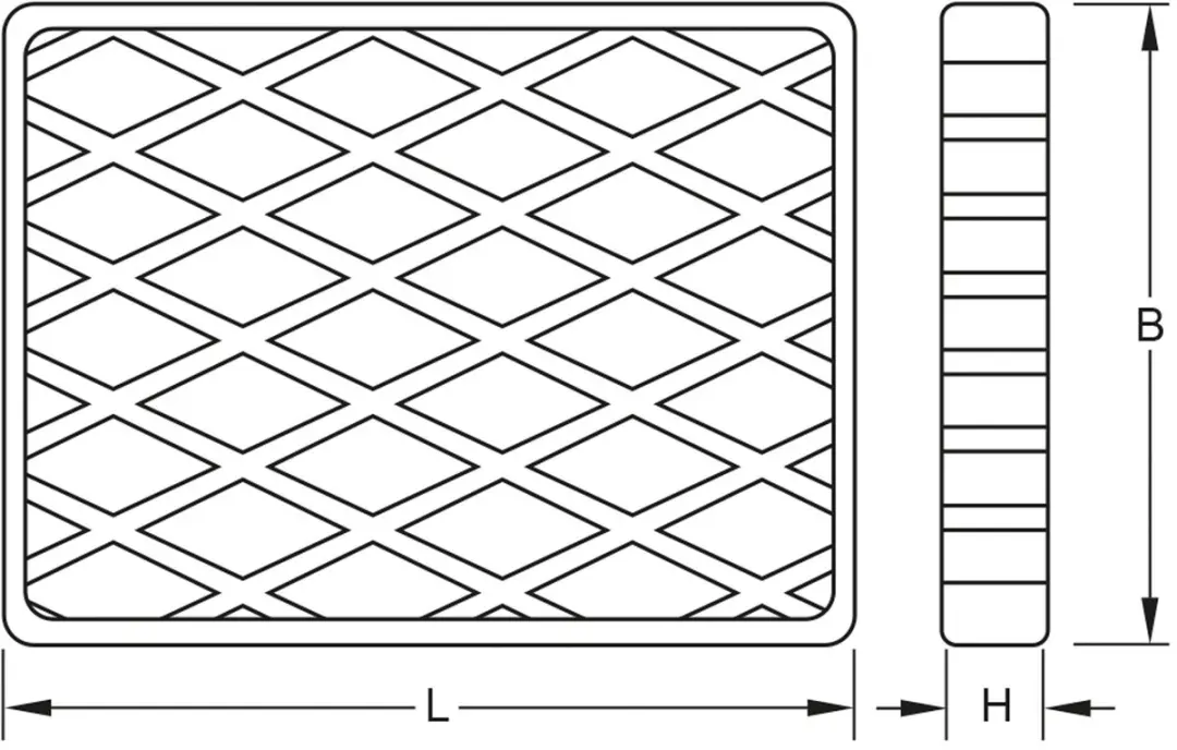 KS TOOLS rubberen pad 01 voor hefbruggen 160 x 120 x 20 mm