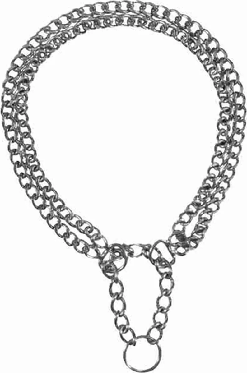 Trixie Half-Slip Kettinghalsband 2 Rijen XS-S 30cm Zilver