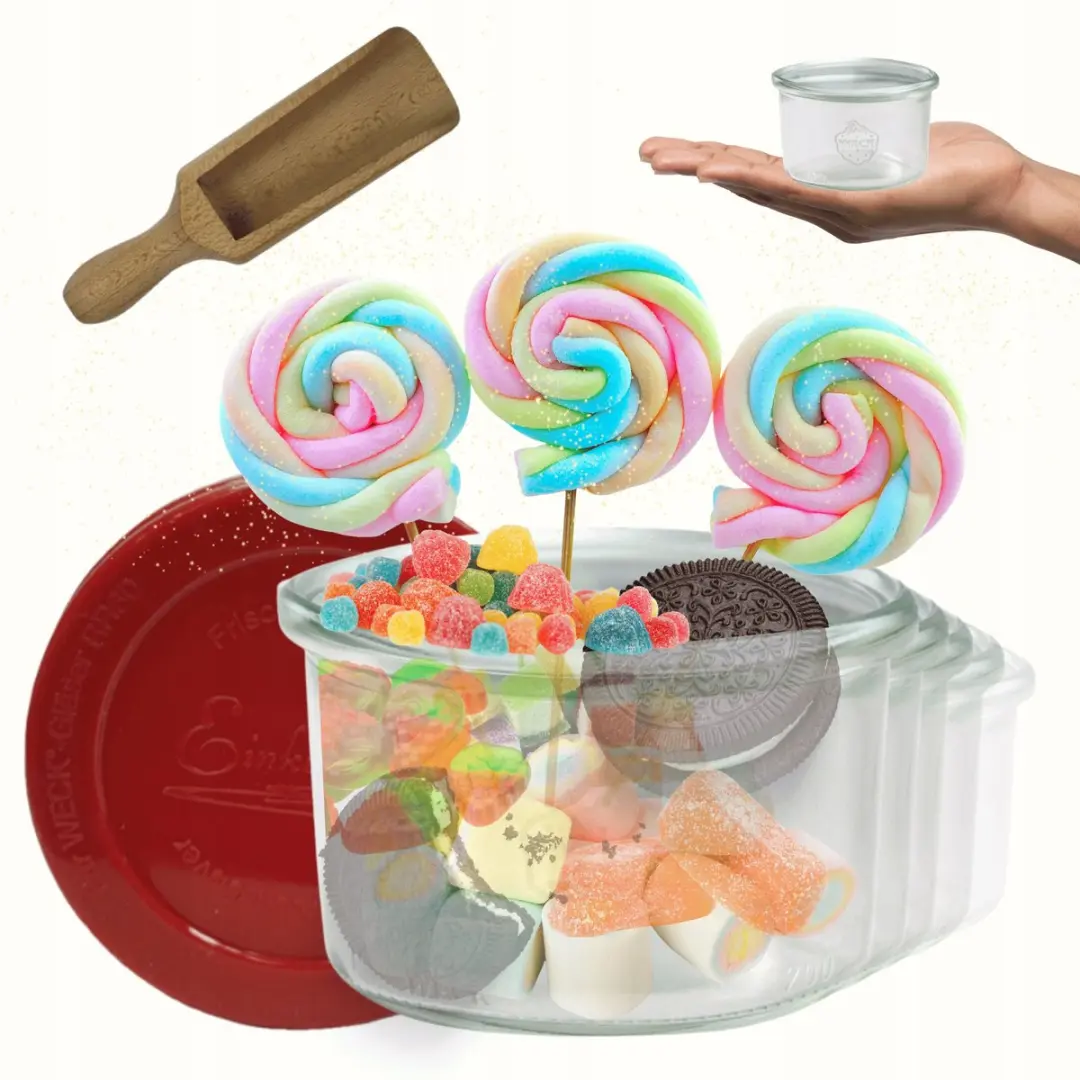 Weck Glazen Potten 200ml met Siliconen Deksel & Maatbeker