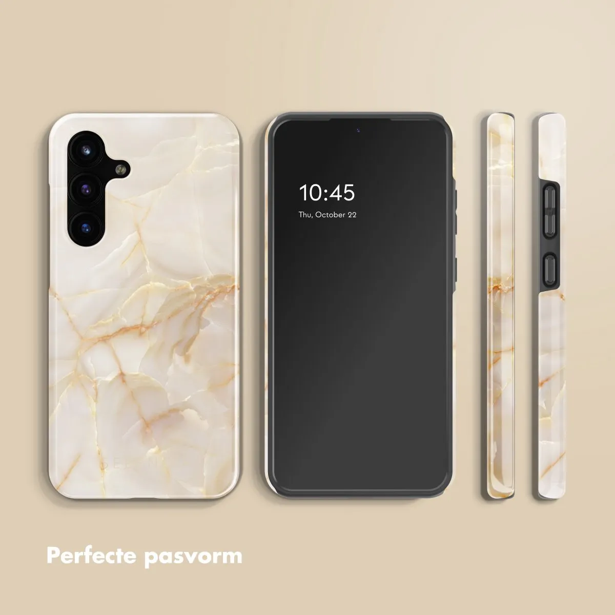 Selencia Hoesje Samsung Galaxy S25 FE Golden Beige Marble - afbeelding 6 van 6