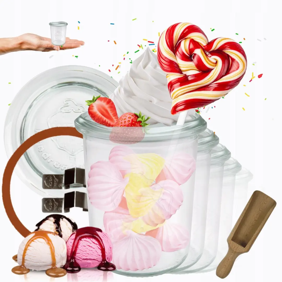 Weck Potten 160ml met Glazen Deksel, Rubber & Clips