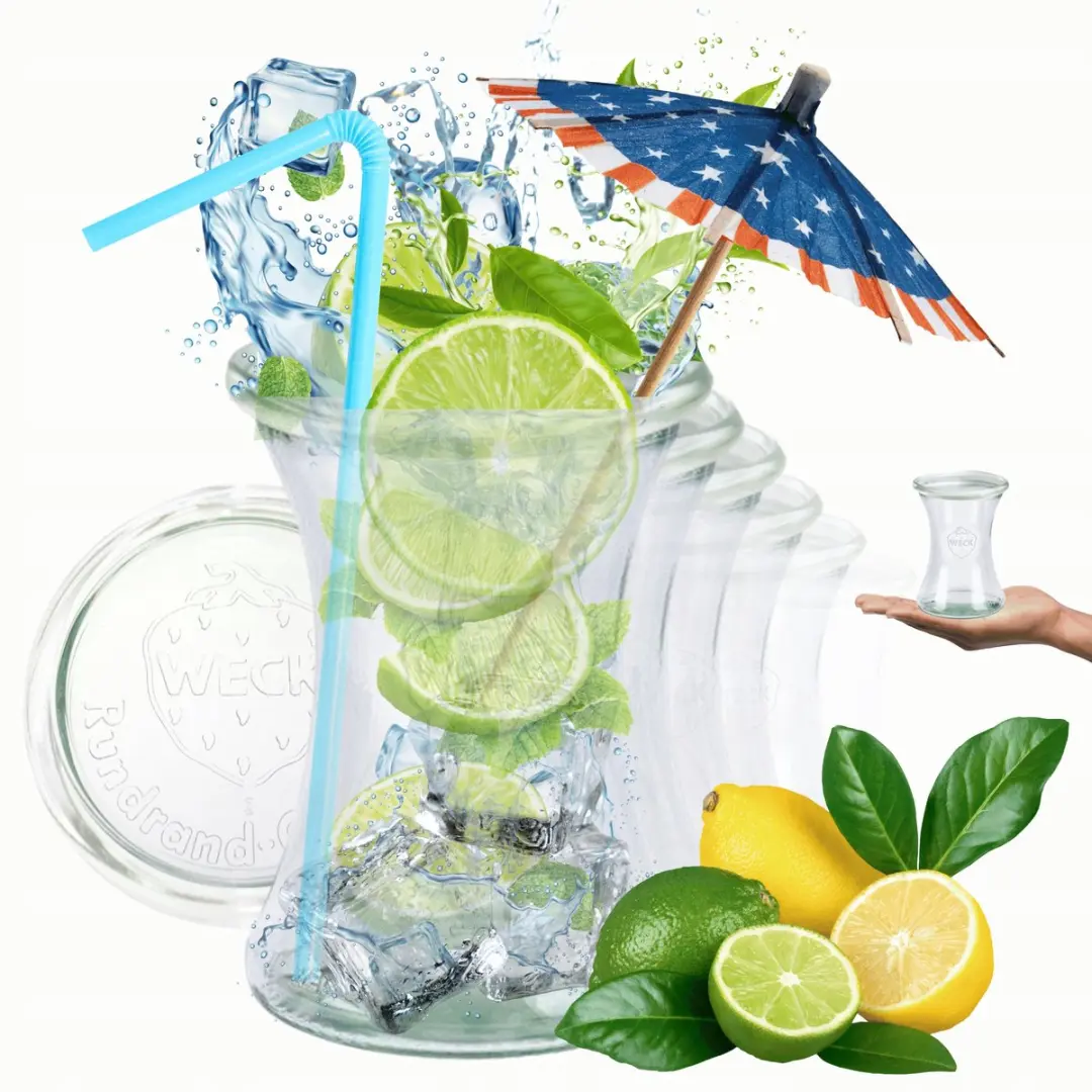Weck Glazen Potten 370ml met Glazen Deksel