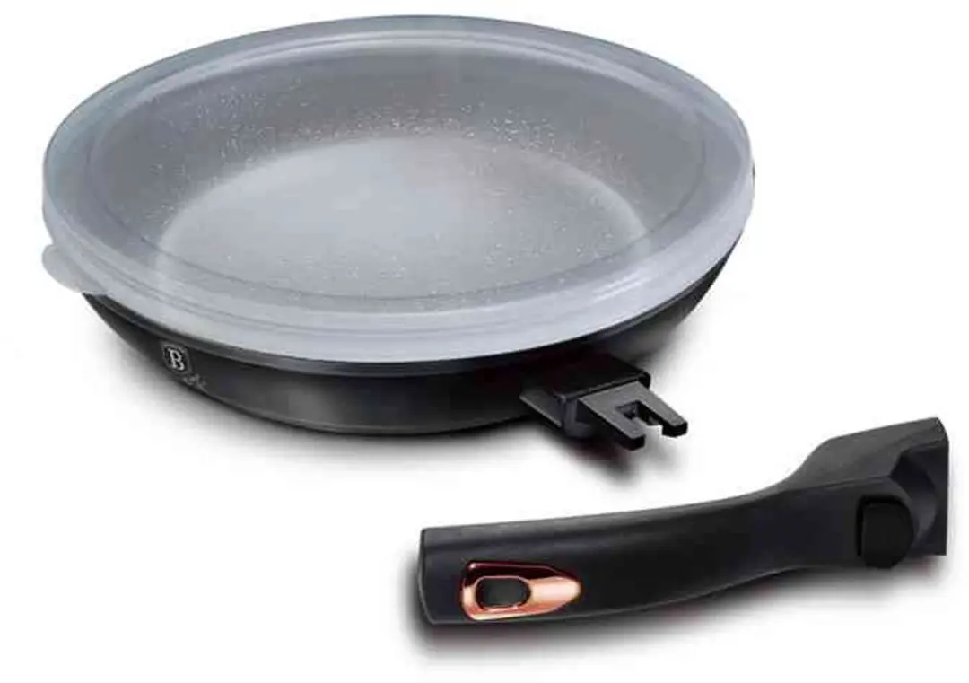 Koekenpan met antiaanbaklaag en afneembaar handvat, 28 cm, Black Rose Collection