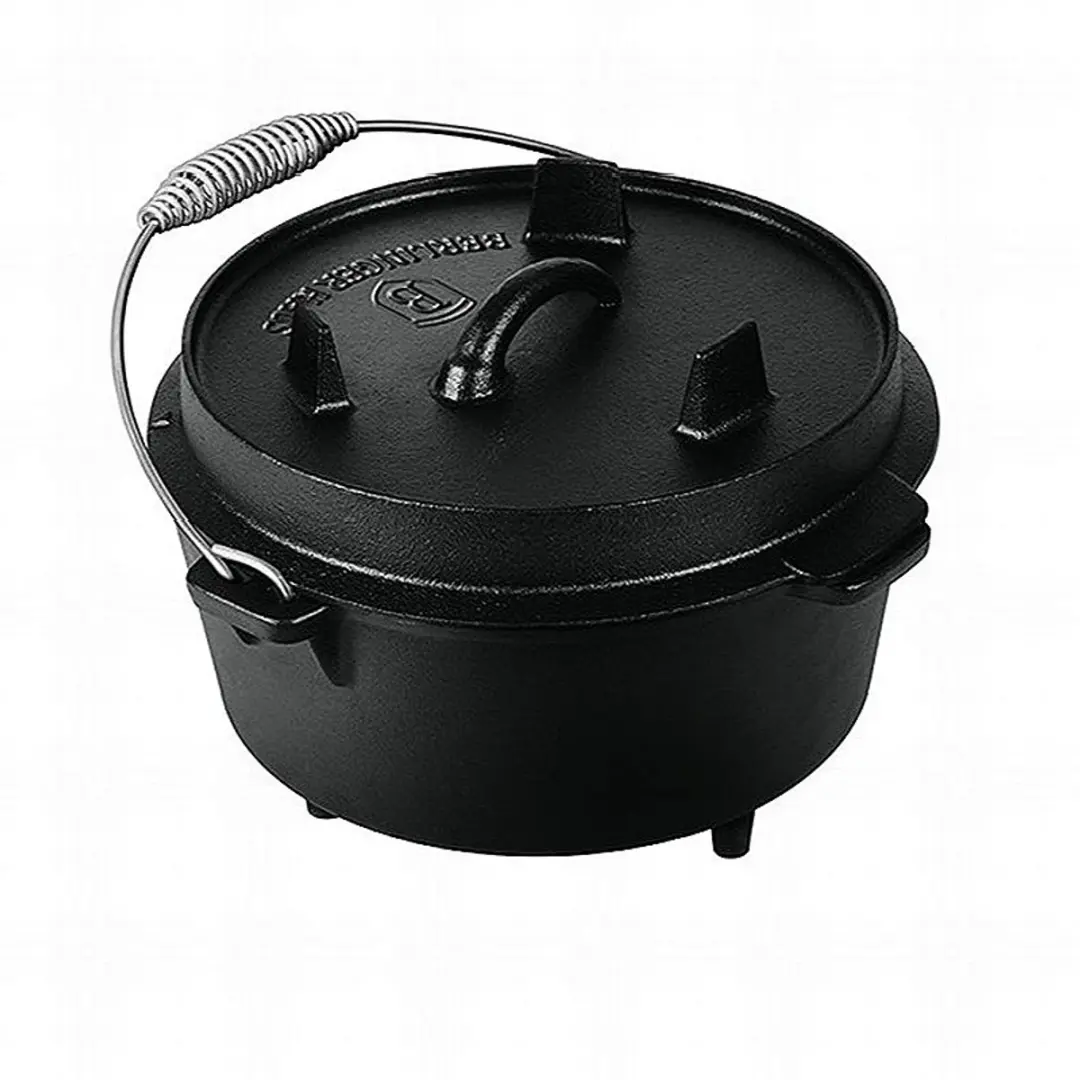 Gietijzeren pan met deksel, 25 cm, zwart