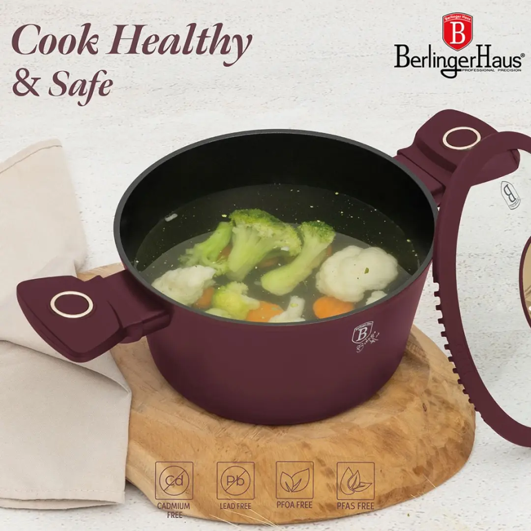 BerlingerHaus Leonardo Braadpan met Deksel - Ø20cm - afbeelding 3 van 6