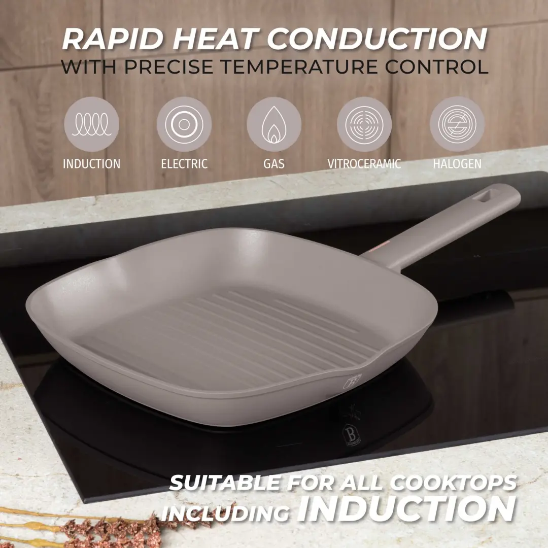 BerlingerHaus Taupe Collectie Grillpan 28cm - afbeelding 5 van 6