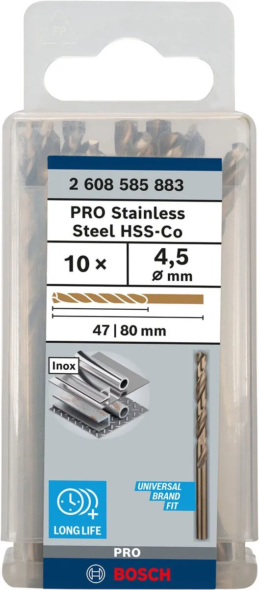 Bosch Professional ST. LINE HSS-CO Boormachinebit 4,5mm - 10 Stuks