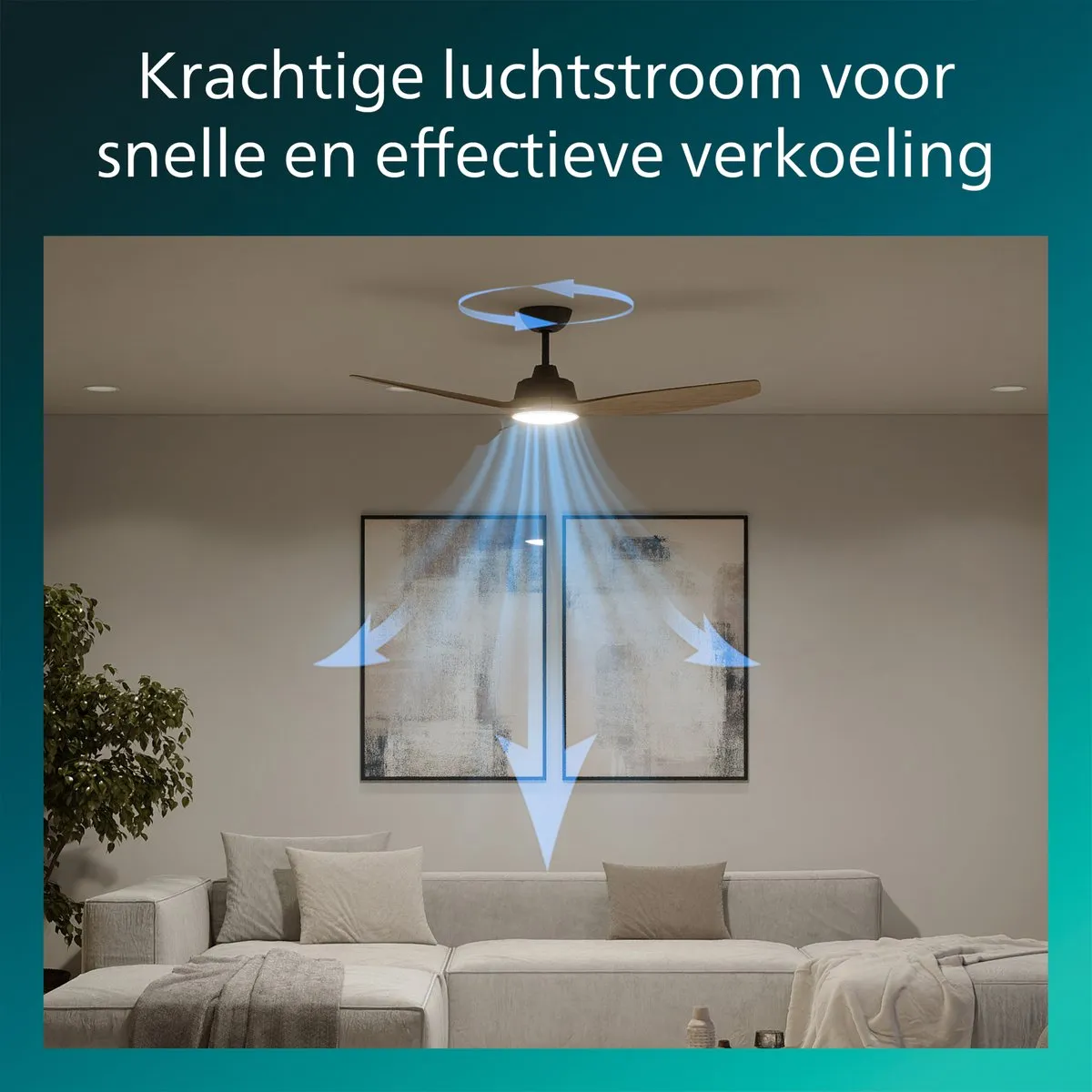 Philips Olas LED Plafondventilator 106cm - Zwart