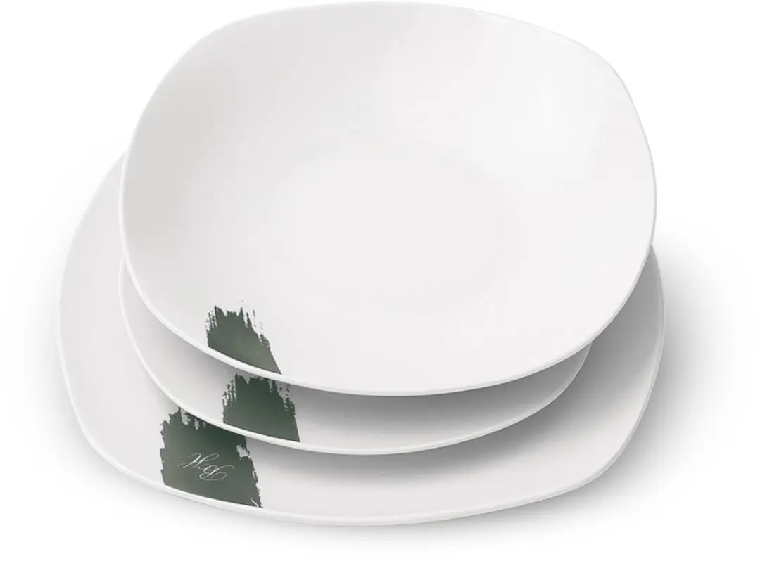 BerlingerHaus Matte Green Serviesset 18-delig - Wit/Groen - afbeelding 2 van 3