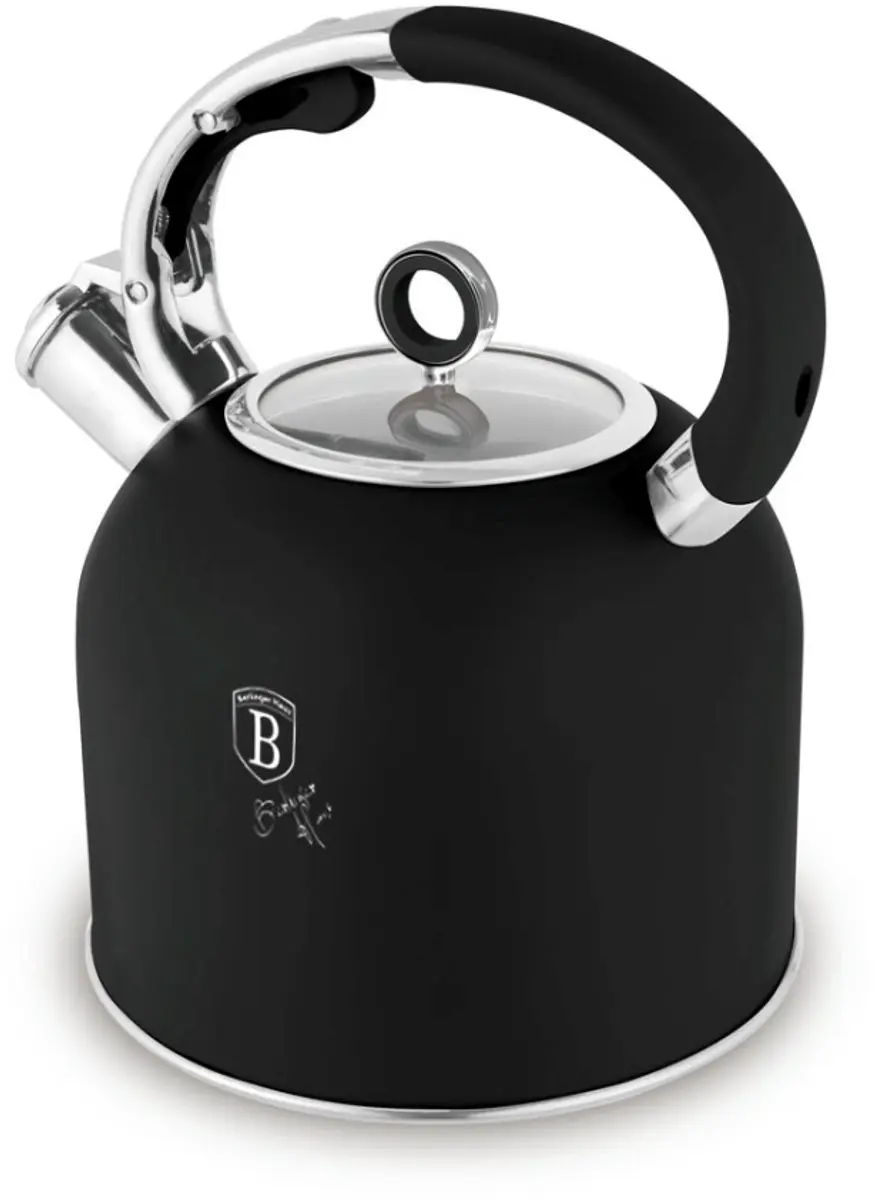 Fluitende waterkoker met glazen deksel, 3 L, Matte Black Collection