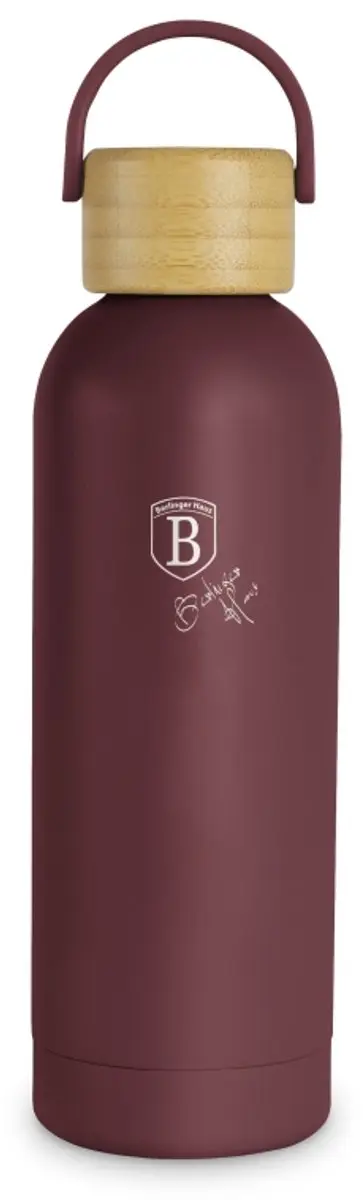 Roestvrijstalen thermosfles met bamboedeksel, 0,5 l, Leonardo Collection