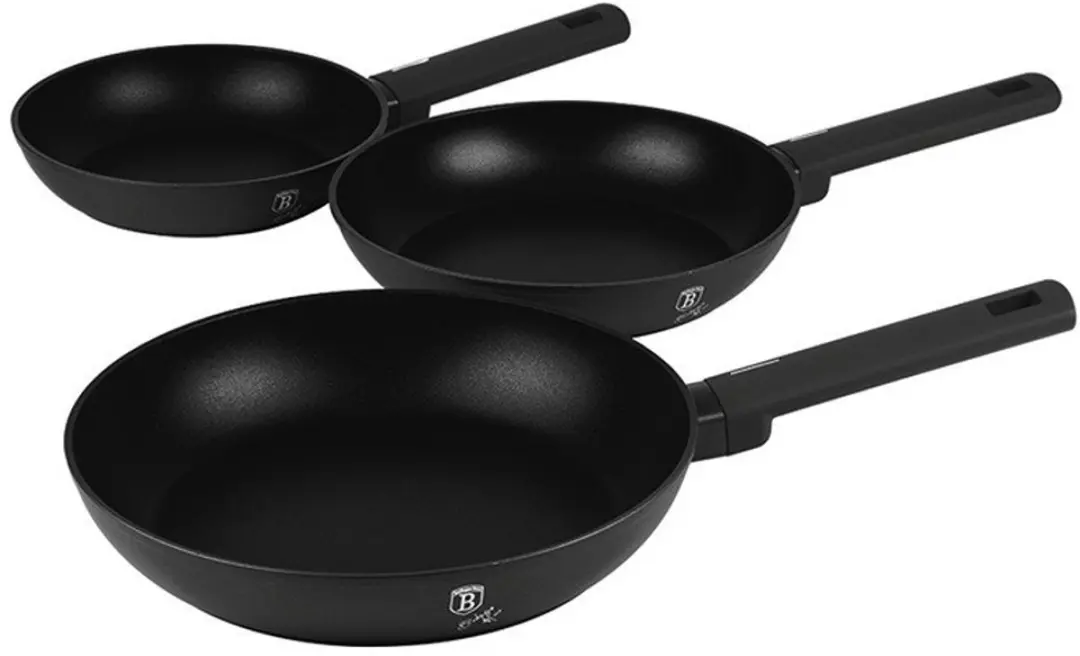 Set van 3 pannen met titaniumcoating uit de Matte Black Collection