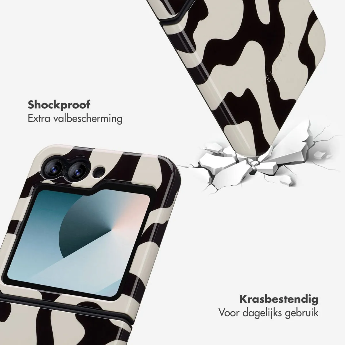Selencia Hoesje Samsung Galaxy Z Flip 6/7 FE - Art Wave Black