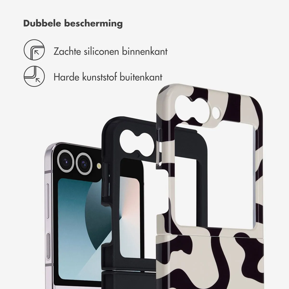 Selencia Hoesje Samsung Galaxy Z Flip 6/7 FE - Art Wave Black