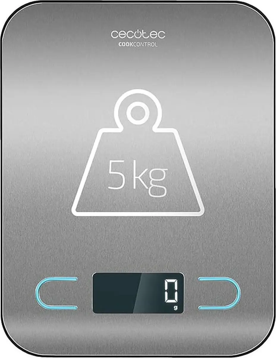 Cecotec CookControl Digitale Küchenwaage, hohe Präzision, Edelstahl-Plattform,