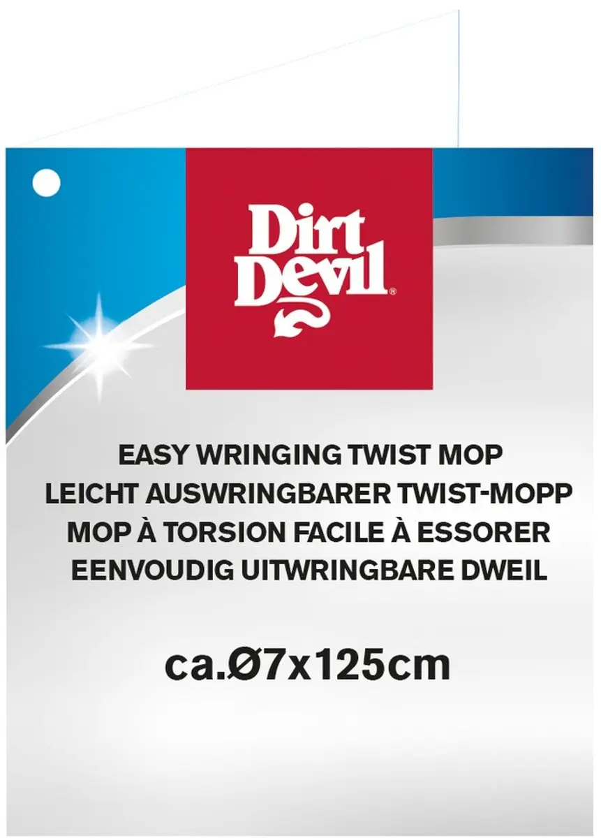 Dirt Devil Microvezel Dweil - 125x7,5cm - Rood - afbeelding 3 van 5