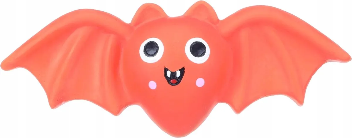 Flamingo Halloween Hondenspeeltje Piepende Vleermuis - Rood/Zwart