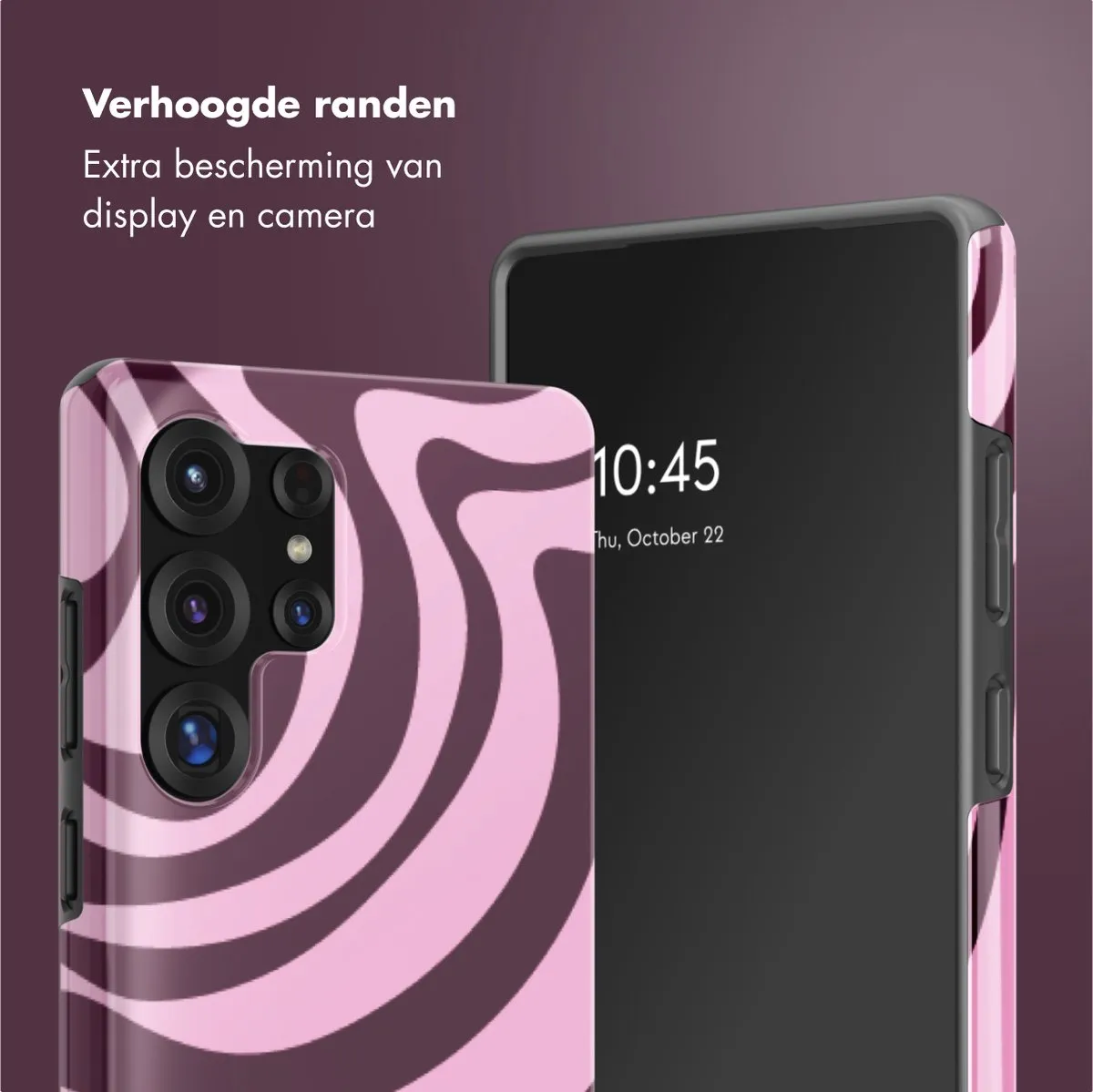 Selencia Hoesje Samsung Galaxy S25 Ultra Wavy Swirl Pink Plum