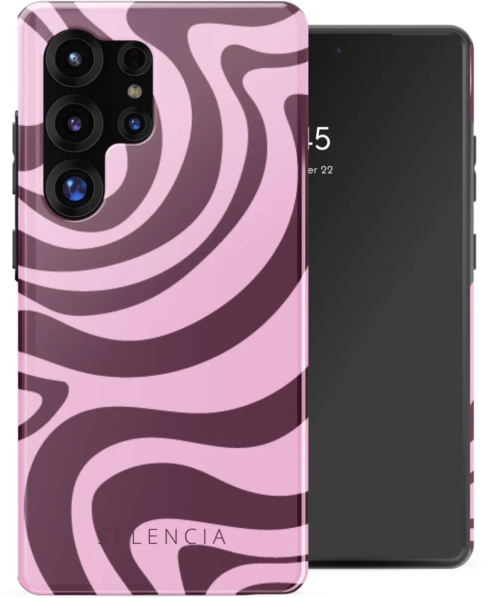 Selencia Hoesje Samsung Galaxy S25 Ultra Wavy Swirl Pink Plum