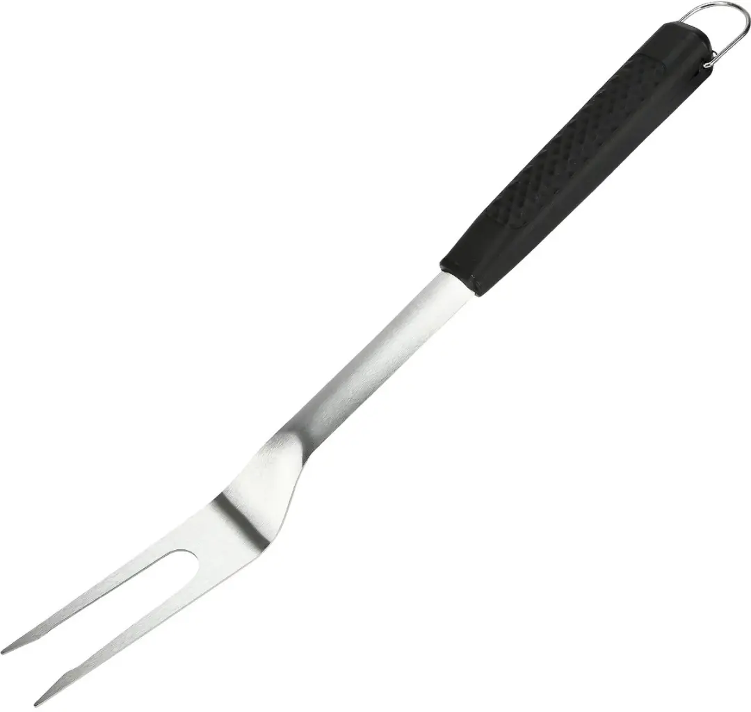 Benson BBQ-vork 46 cm met twee tanden en lange zwarte handgreep