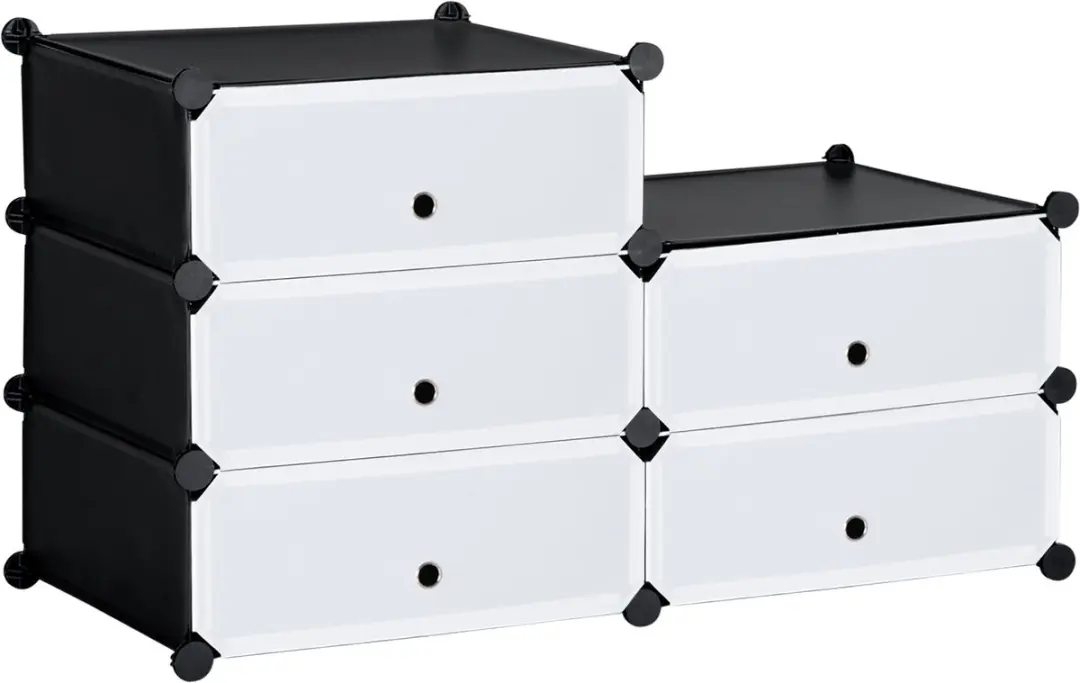 Modulaire schoenenkast, schoenenopbergmeubel met 6 stapelbare rechthoekige plast