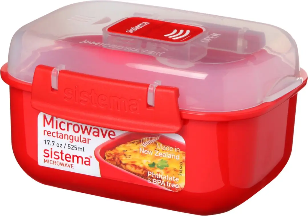 Sistema Heat 'n Eat Magnetronbakjes - Set van 3 - Rood - afbeelding 2 van 6
