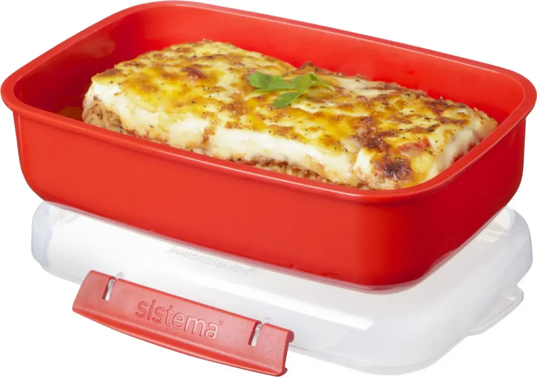 Sistema Heat 'n Eat Magnetronbakjes - Set van 3 - Rood - afbeelding 5 van 6