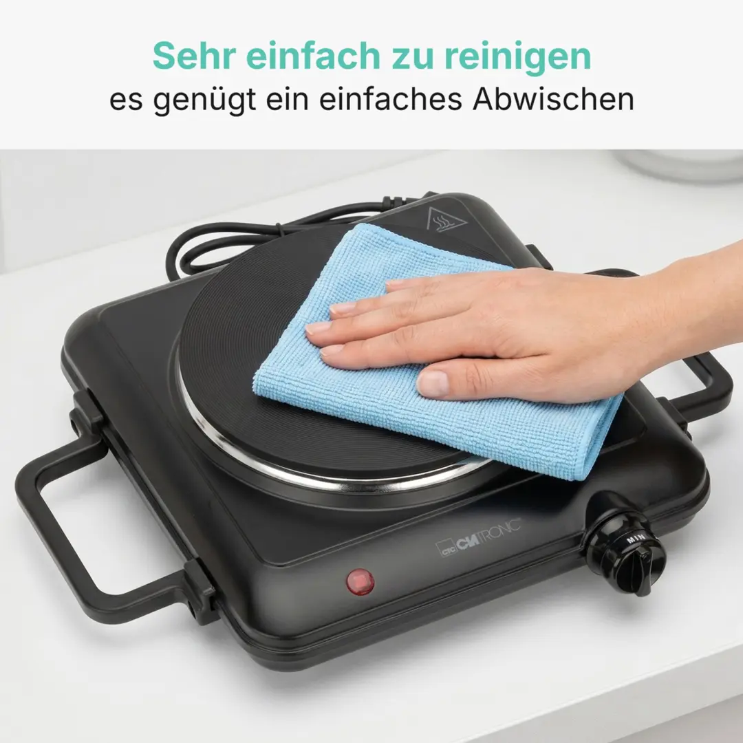 Clatronic EKP 3582 Enkele Kookplaat - 1500W - Zwart - afbeelding 5 van 6