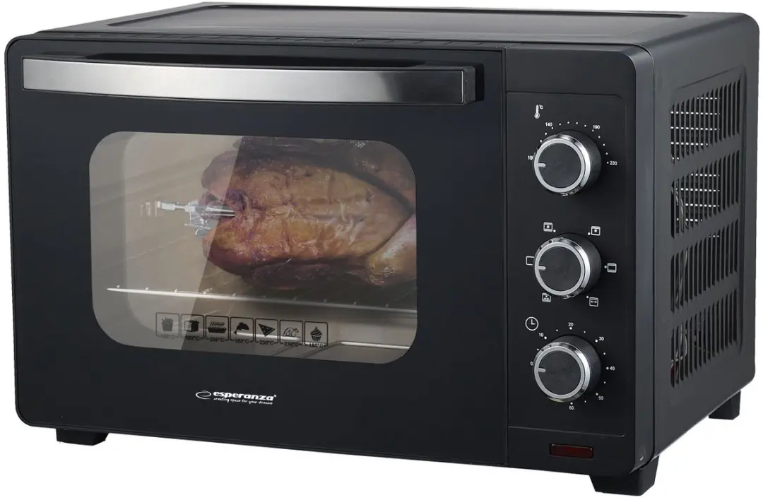 Esperanza Napoli EKO006N Mini Oven - 25L - 1600W - Zwart - afbeelding 3 van 6