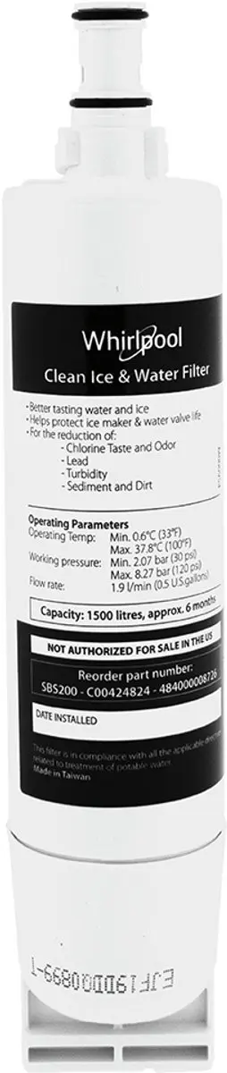 Wpro SBS200 Waterfilter - Koelkast/Diepvries - afbeelding 2 van 6
