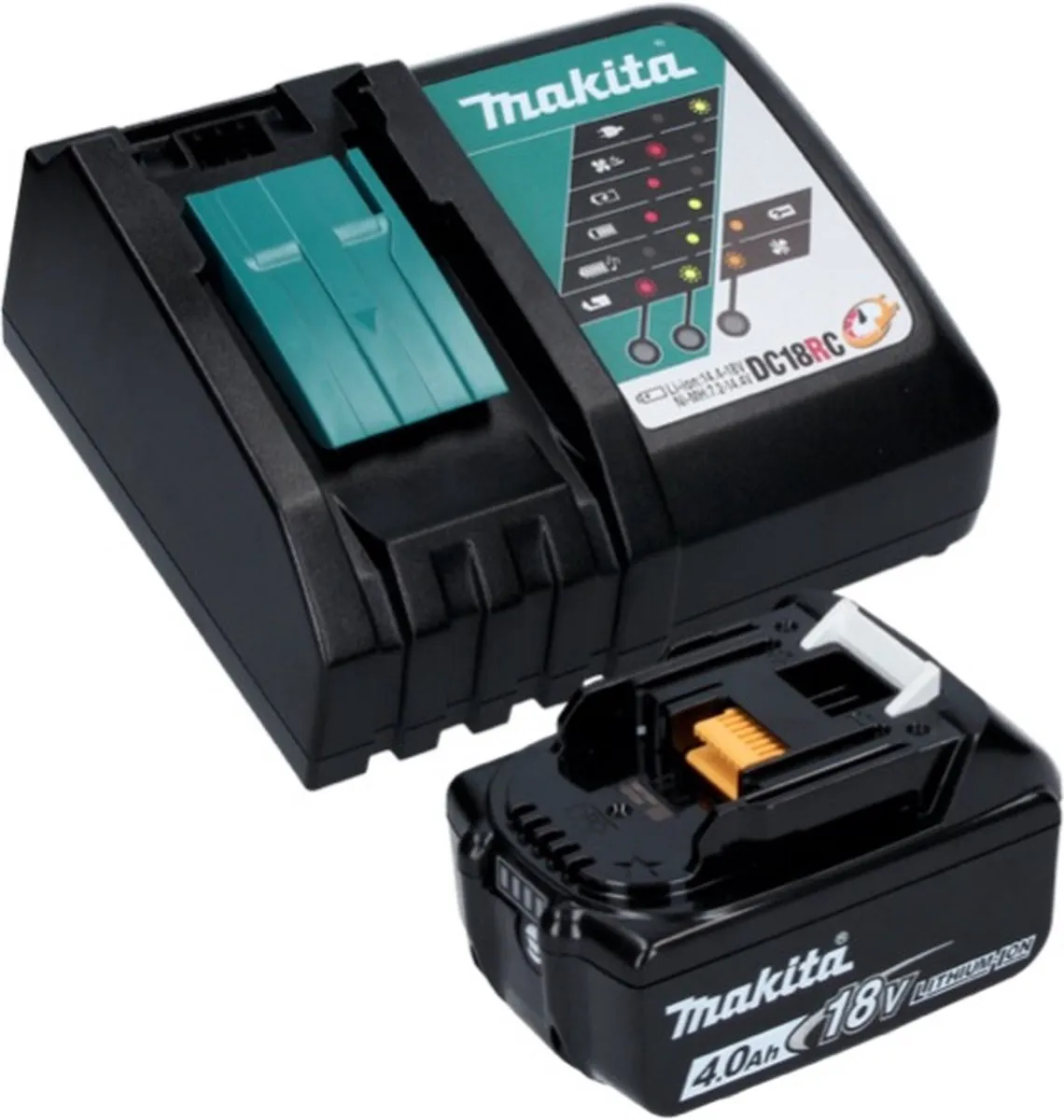 Makita DGA506RM1J Haakse Slijper 18V 125mm - Borstelloos - 4.0Ah