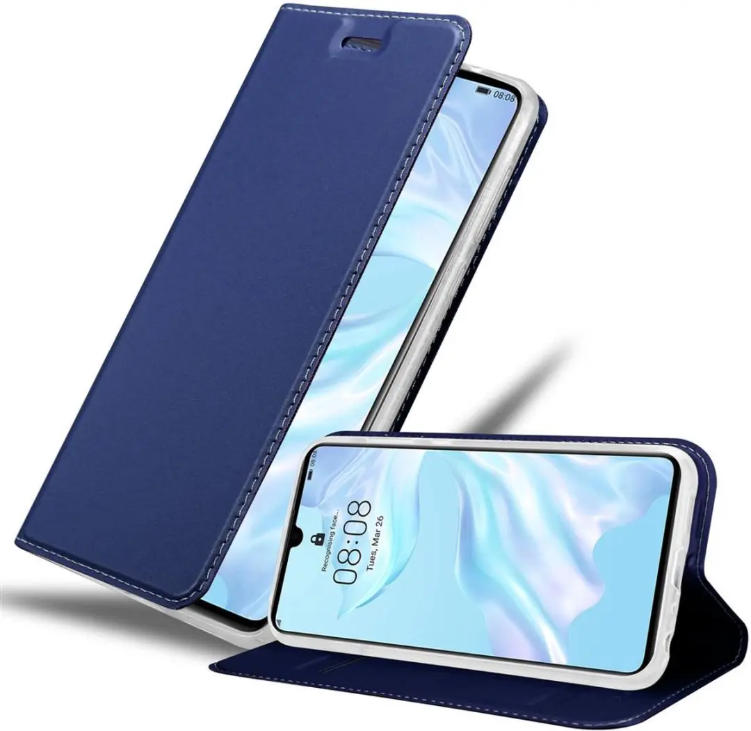 Cadorabo Hoesje geschikt voor Huawei P30 in CLASSY DONKER BLAUW
