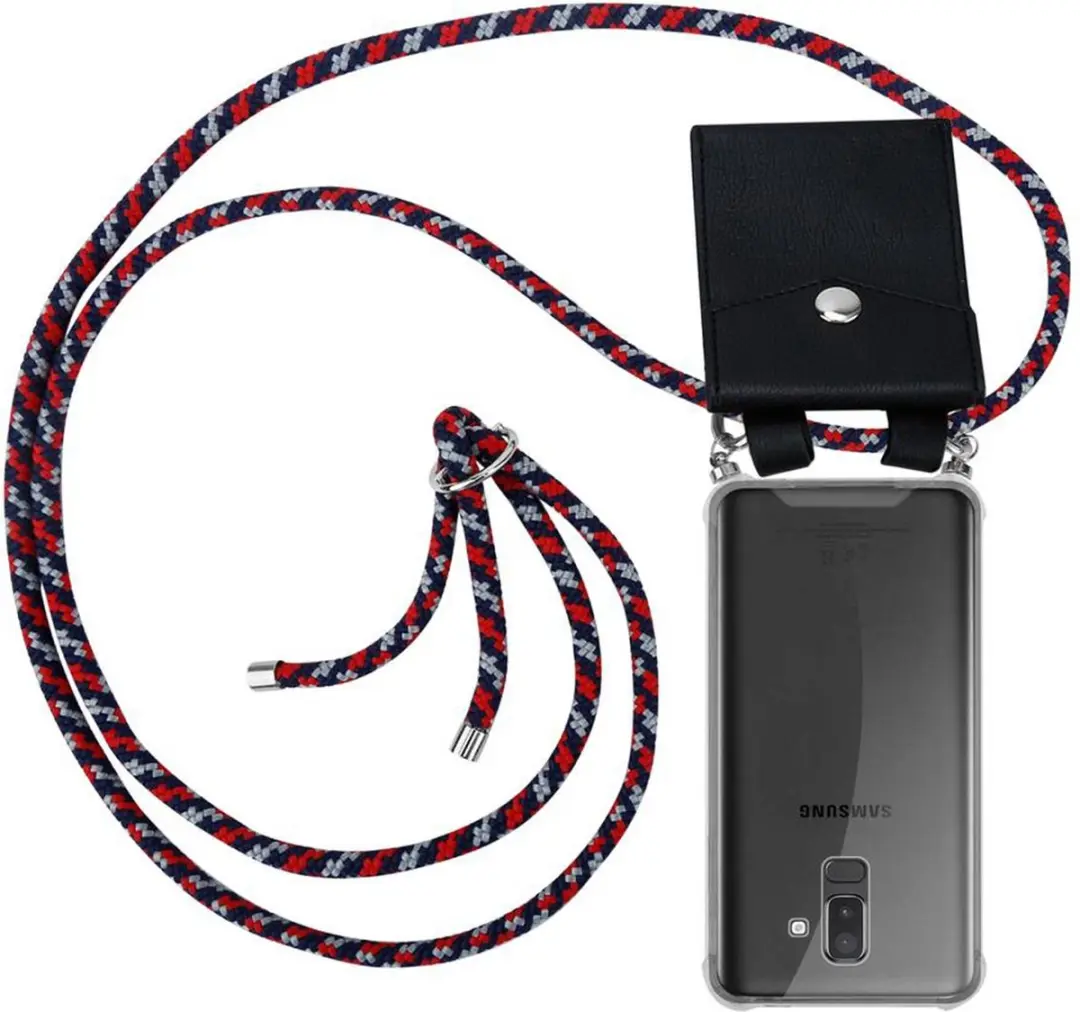 Cadorabo Hoesje geschikt voor Samsung Galaxy A6 PLUS 2018 in ROOD BLAUW WIT