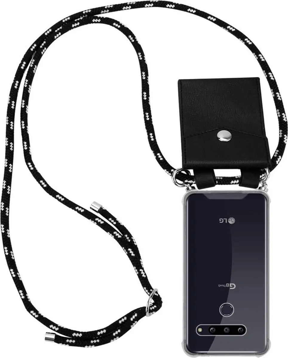 Cadorabo Hoesje geschikt voor LG G8 ThinQ in ZWART ZILVER