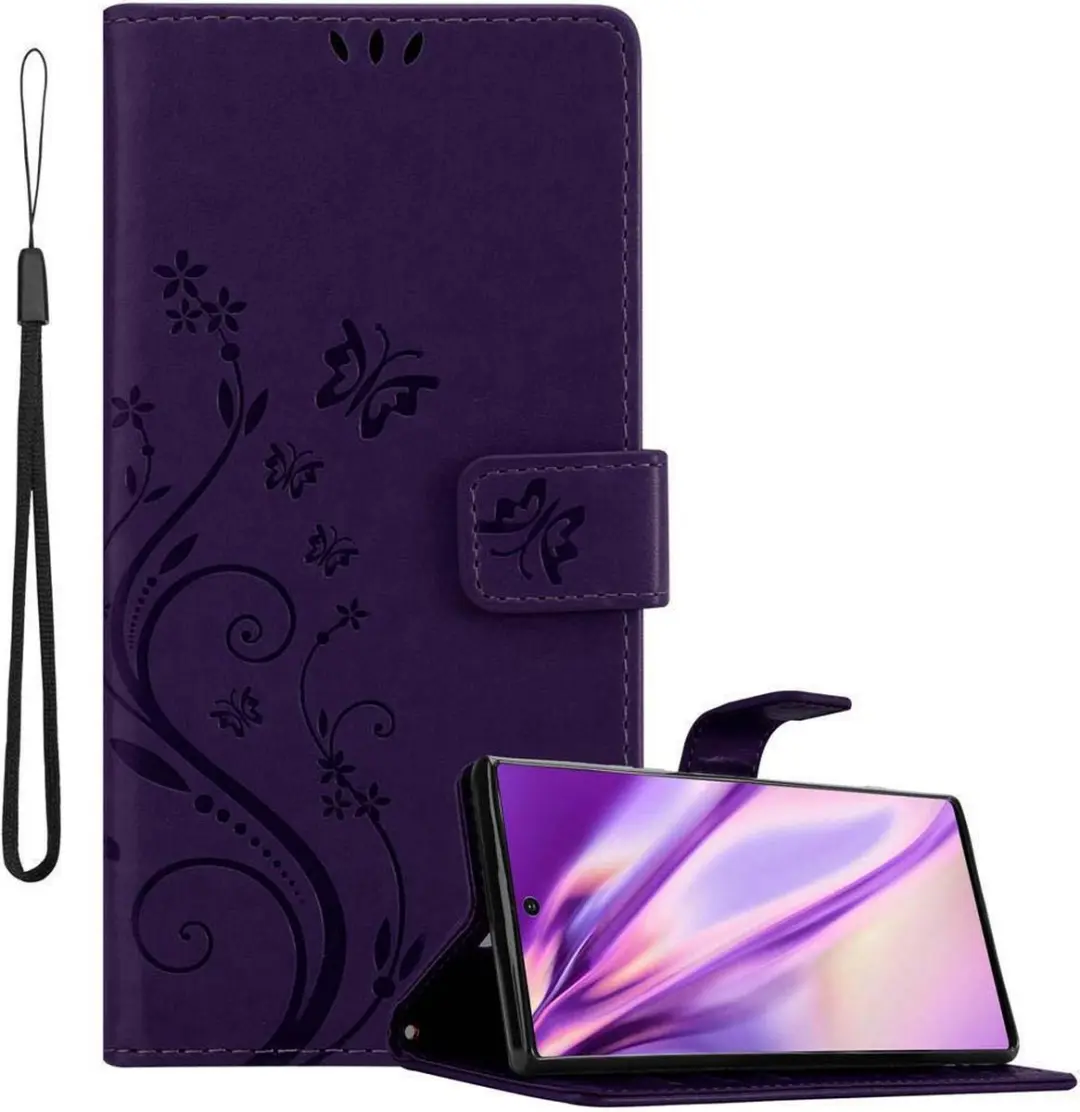 Cadorabo Hoesje geschikt voor Samsung Galaxy NOTE 10 PLUS in BLOEMEN DONKER PAAR