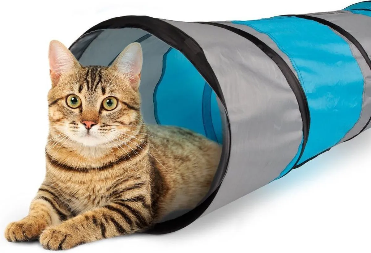 Flamingo Katten Speeltunnel Linz - 90x25x25cm - Grijs