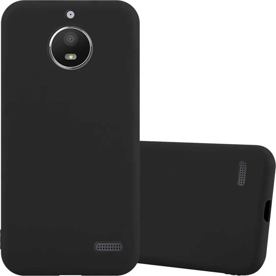Cadorabo Hoesje geschikt voor Motorola MOTO E4 in CANDY ZWART