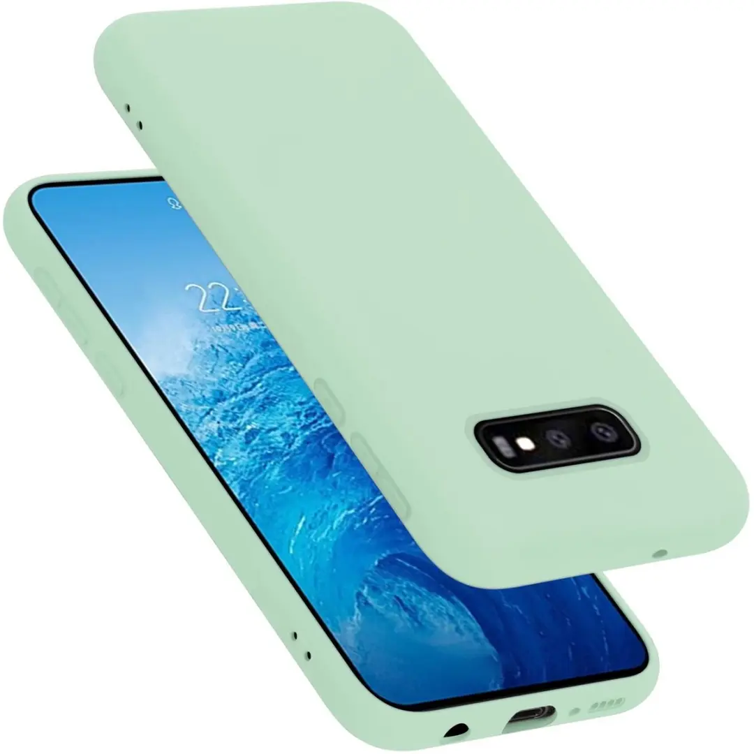 Cadorabo Hoesje geschikt voor Samsung Galaxy S10e in LIQUID LICHT GROEN