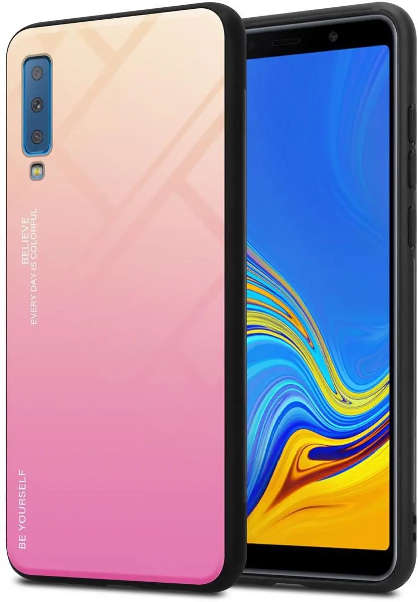 Cadorabo Hoesje geschikt voor Samsung Galaxy A7 2018 in GEEL