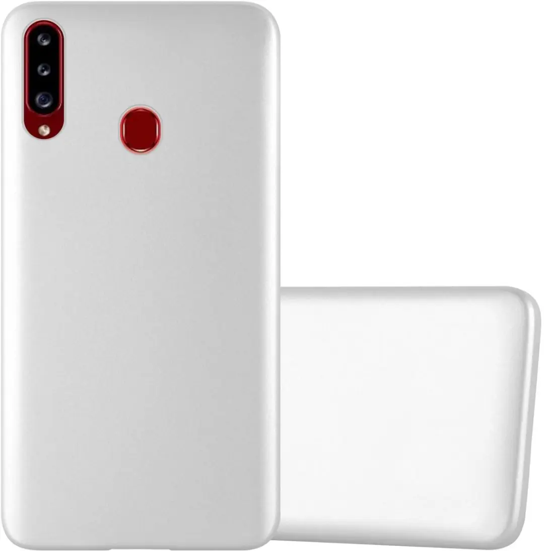 Cadorabo Hoesje geschikt voor Samsung Galaxy A20s in METALLIC ZILVER