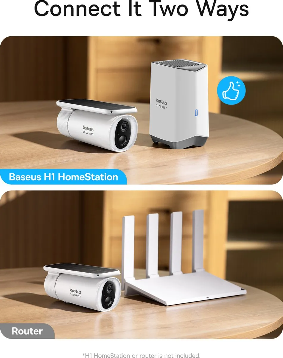 Baseus S1 Solar Beveiligingscamera 2K - Wit