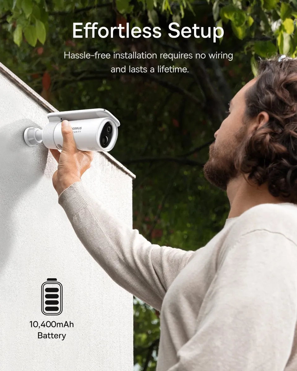 Baseus S1 Solar Beveiligingscamera 2K - Wit