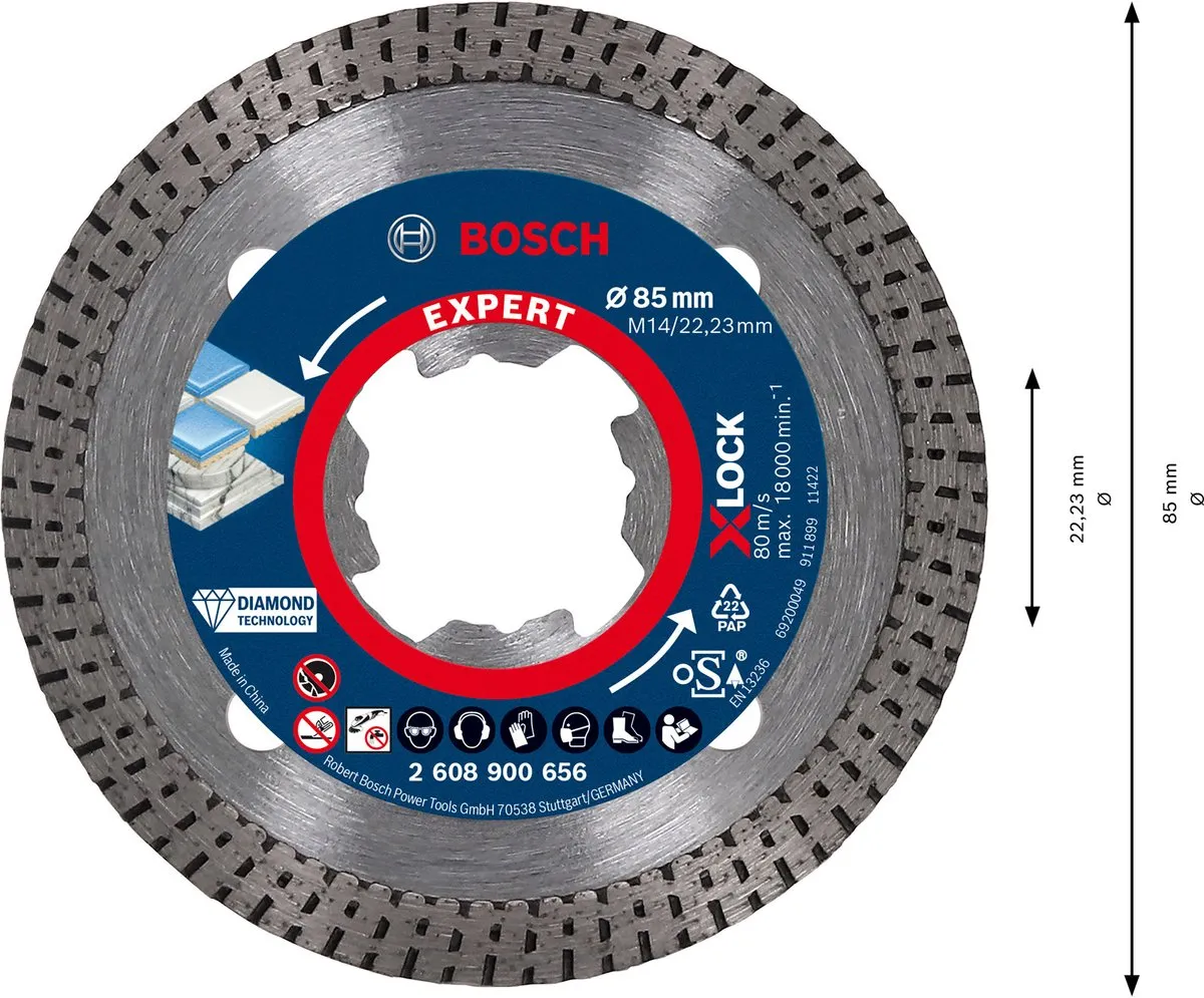Bosch Professional EXPERT X-Lock Diamantschijf 85mm - Steen - afbeelding 4 van 5