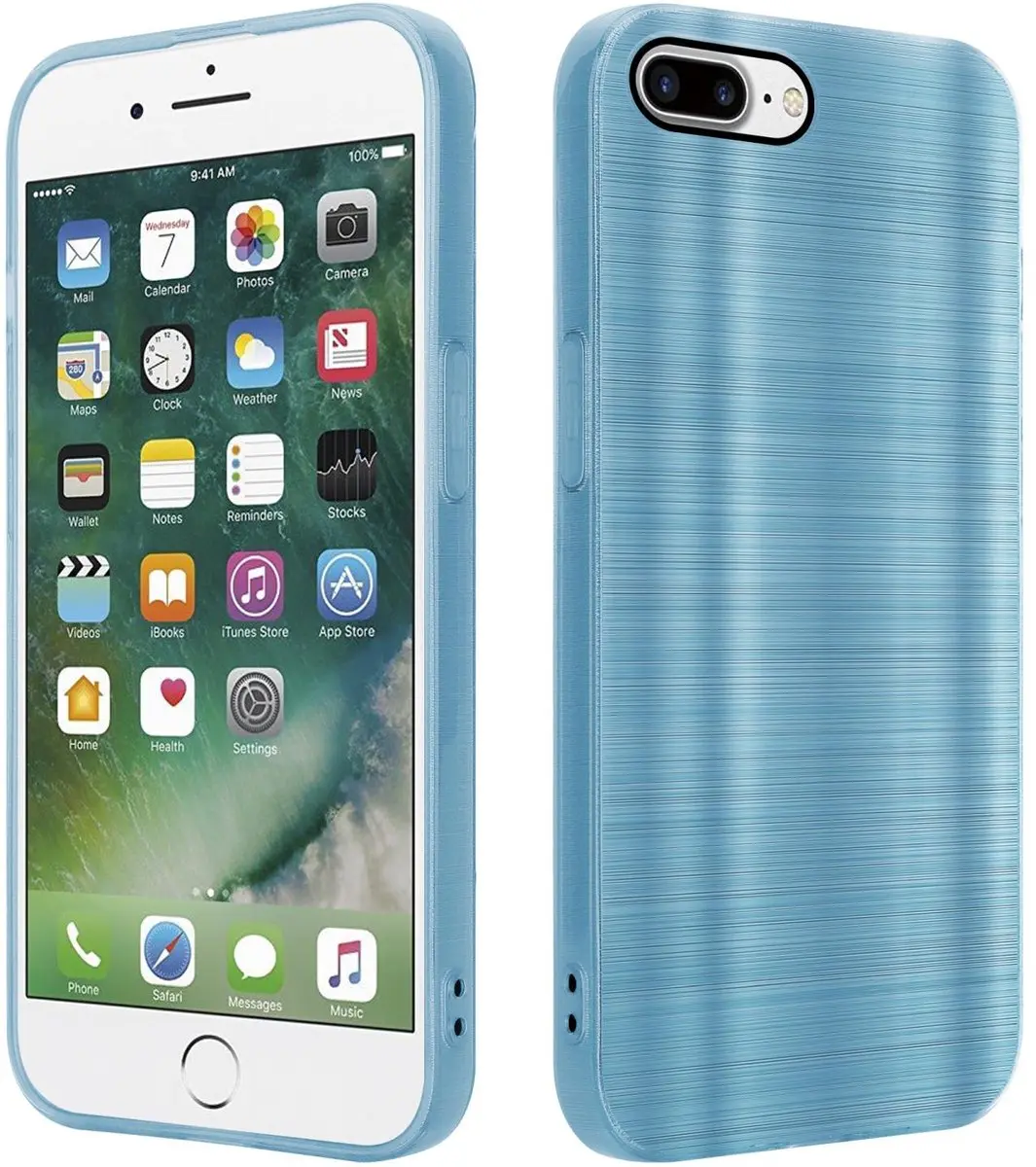 Cadorabo Hoesje geschikt voor Apple iPhone 7 PLUS / 7S PLUS / 8 PLUS in Brushed