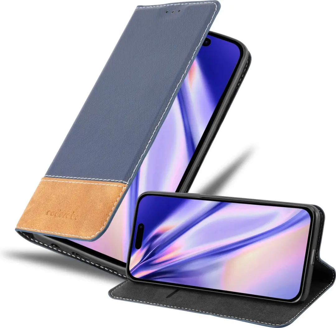Cadorabo Hoesje geschikt voor Apple iPhone 14 PRO MAX in DONKERBLAUW BRUIN