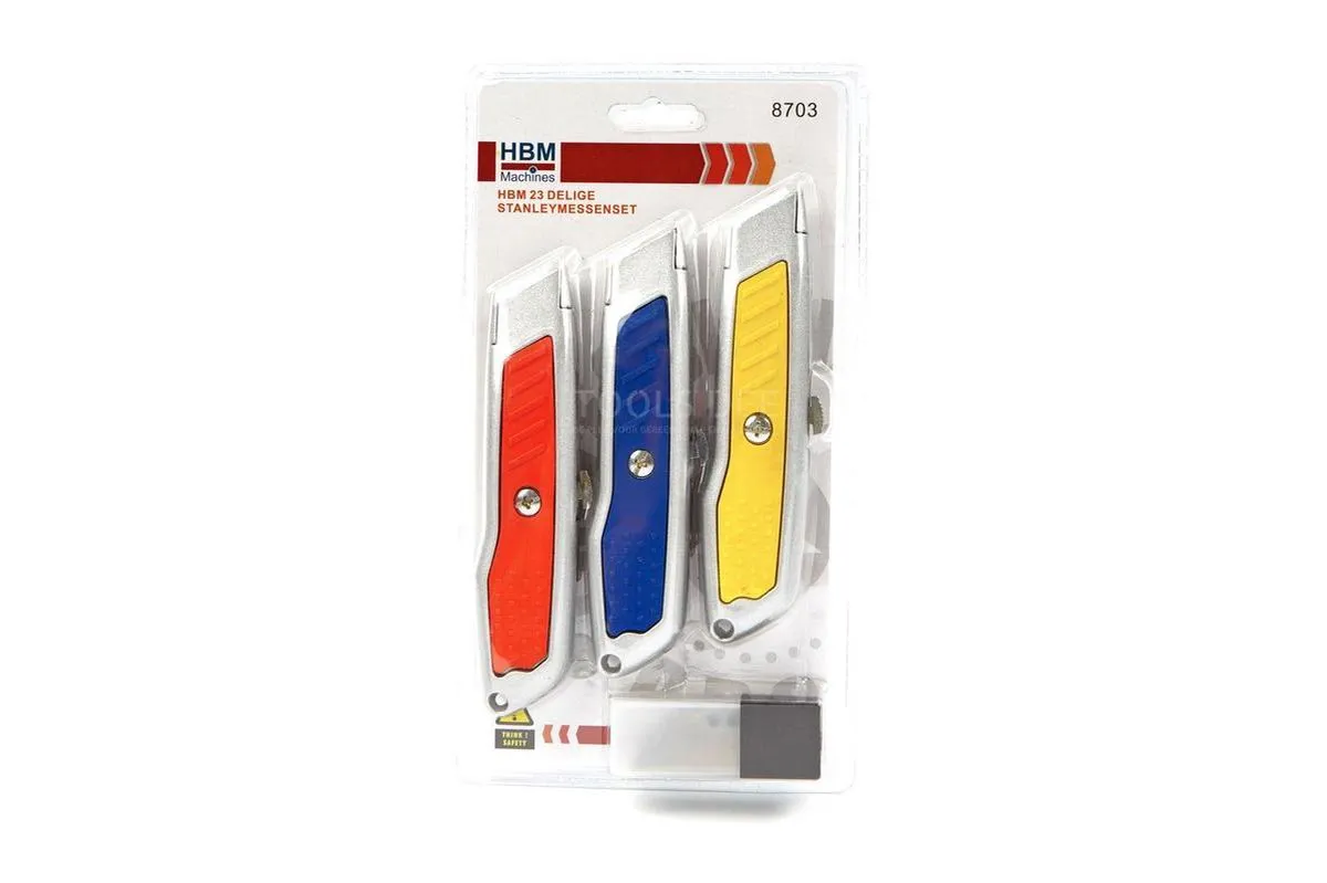 HBM 23-delige Stanleymessenset - Metaal - 20 reservemesjes