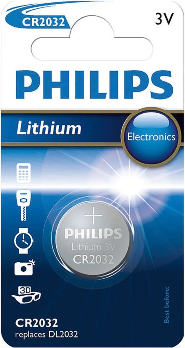 Philips CR2032 Knoopcelbatterij 210mAh