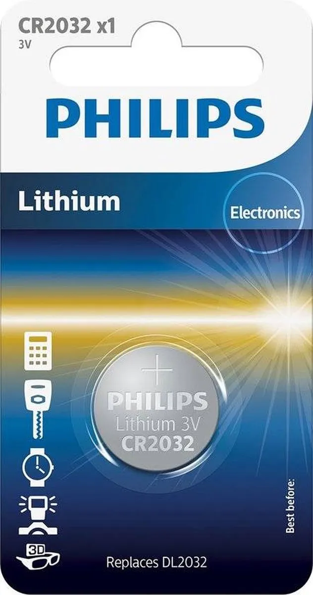 Philips CR2032 Knoopcelbatterij 210mAh